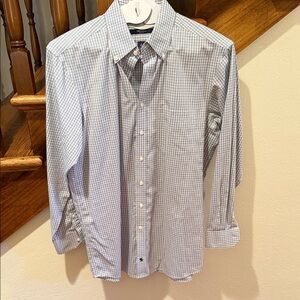 Hart Schaffner Marx Gray Checkered Dress Shirt